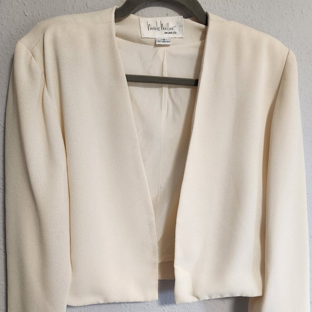 Nicole Miller New York Vintage Butter Yellow Twee Bolero Jacket 10